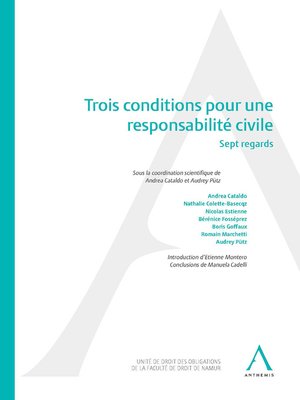 cover image of Trois conditions pour une responsabilité civile